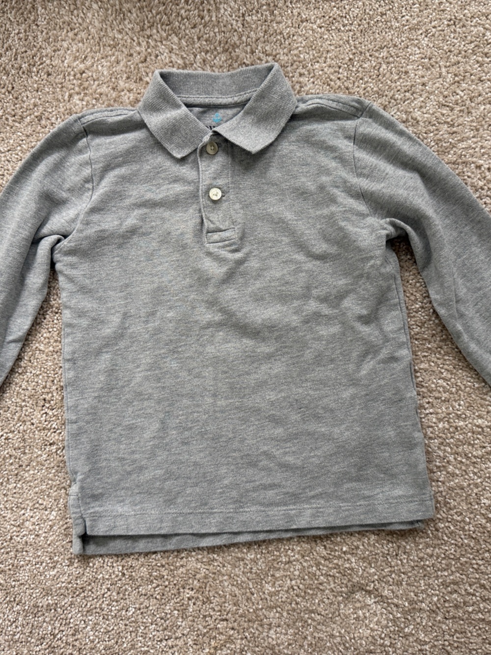 XS Crewcuts Boys Long-Sleeve Polo Shirt - Gray